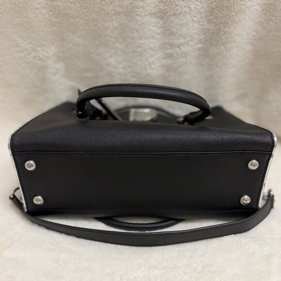 Timeless Michael Kors Hamilton Black w/Silver Trim Saffiano Leather Tote - Picture 8 of 11